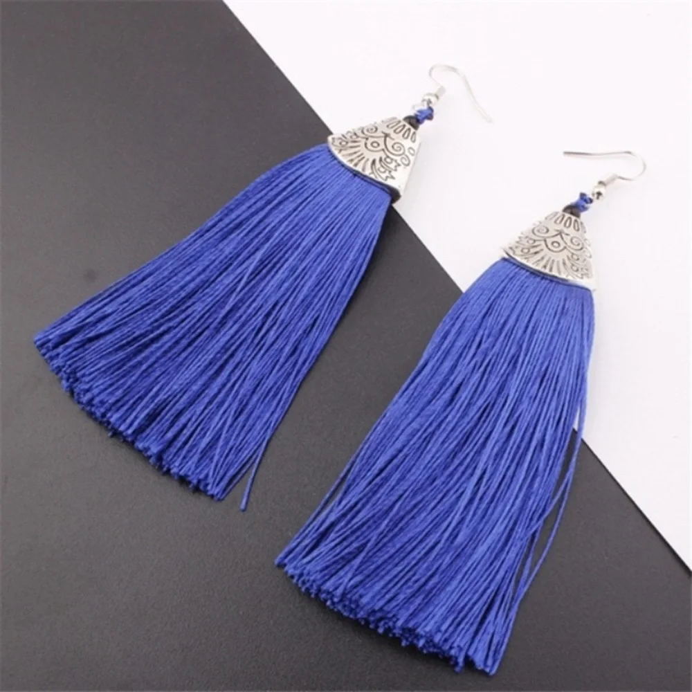 🔴 Blue Tassel Earrings